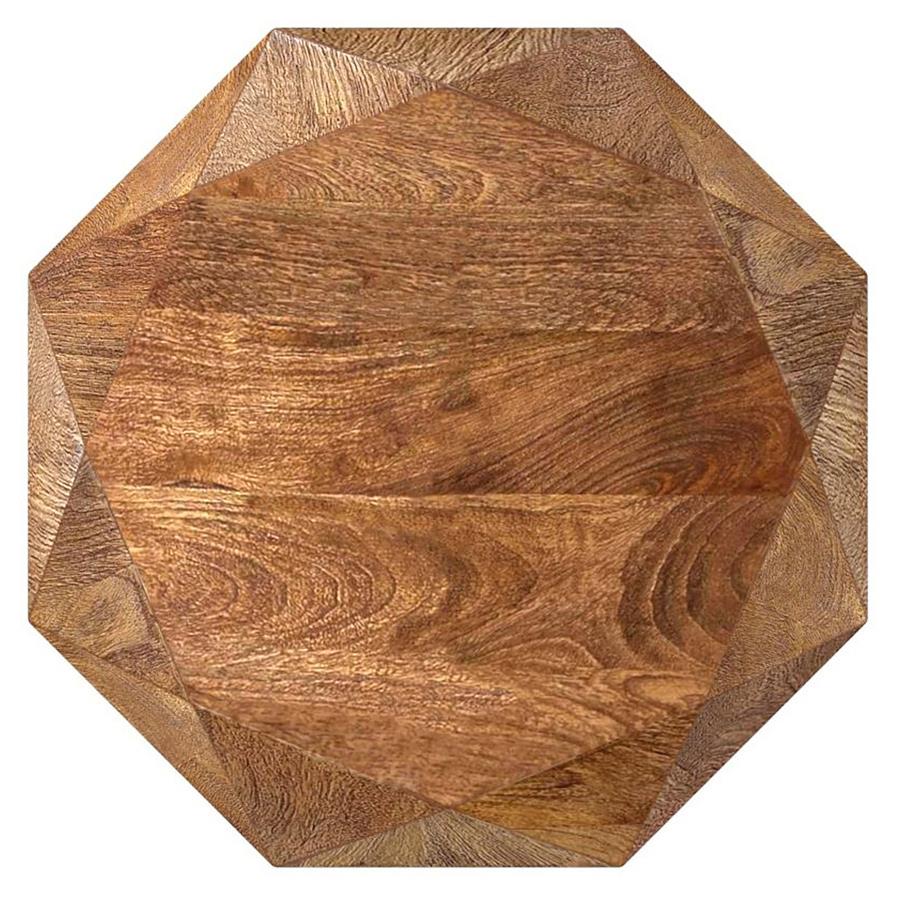 (image for) Jacinto Octagonal Solid Mango Wood Side Table Natural Brown