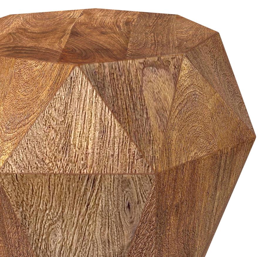 (image for) Jacinto Octagonal Solid Mango Wood Side Table Natural Brown