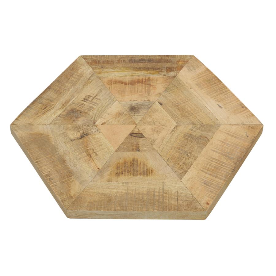 (image for) Adger 2-piece Hexagonal Nesting Tables Natural and Black