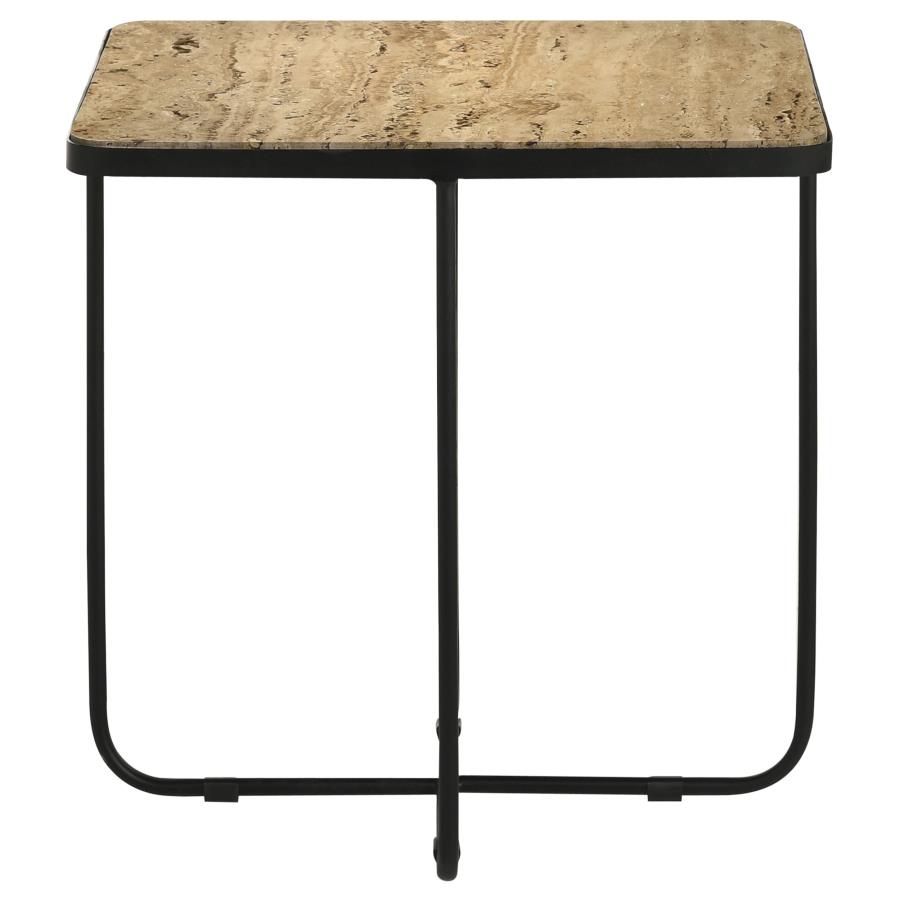 (image for) Elyna Square Stone Top Accent Side Table Beige