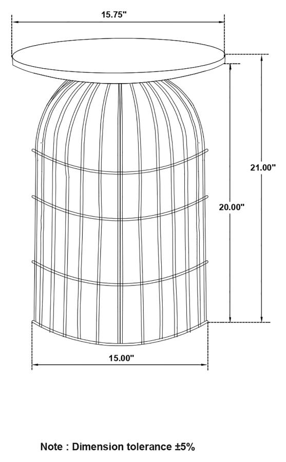 (image for) Bernardo Round Wire Frame Side Table Natural and Gunmetal