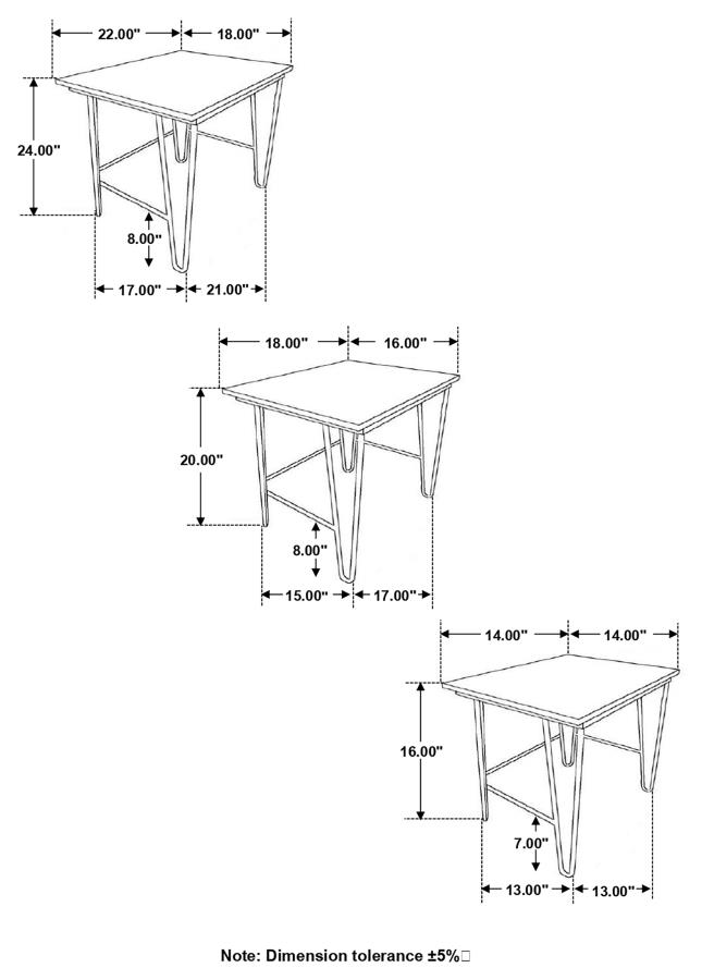 (image for) Nayeli 3-piece Solid Sheesham Wood Nesting Tables Natural