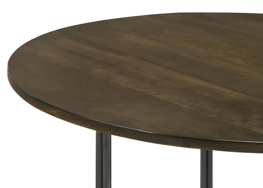 (image for) Yaritza Round Mango Wood Coffee Table Natural and Gunmetal