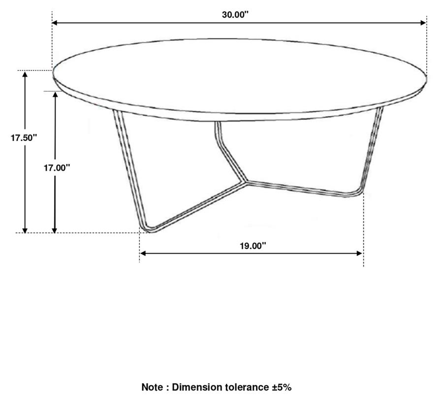 (image for) Yaritza Round Mango Wood Coffee Table Natural and Gunmetal