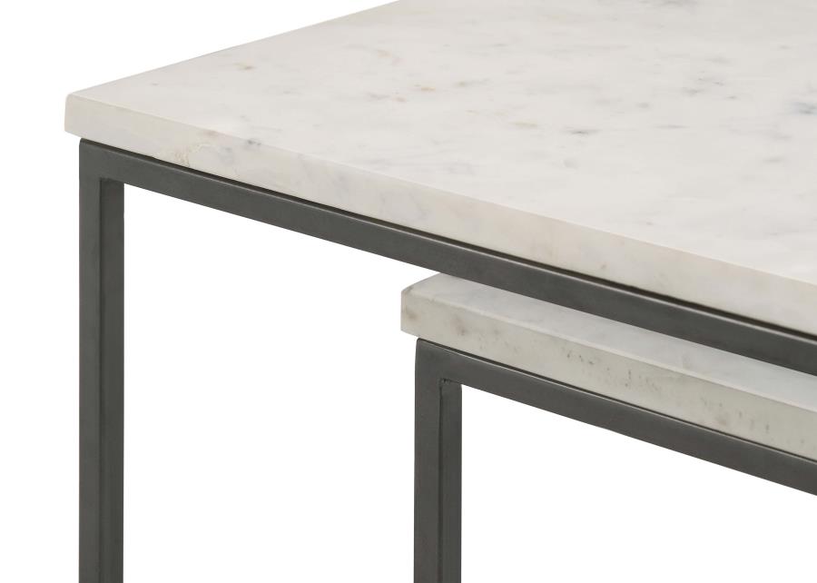 (image for) Medora 3-piece Marble Top Nesting Table Set White