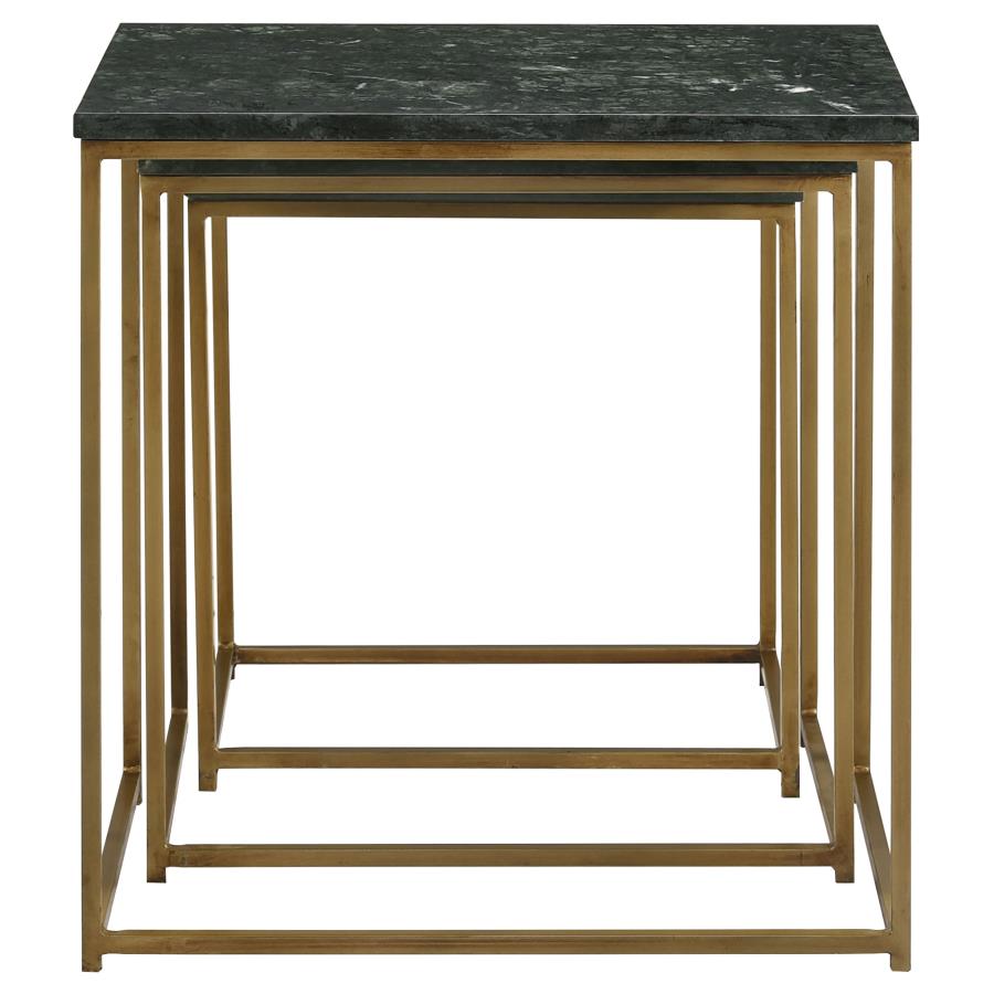 (image for) Medora 3-piece Marble Top Nesting Table Set Green