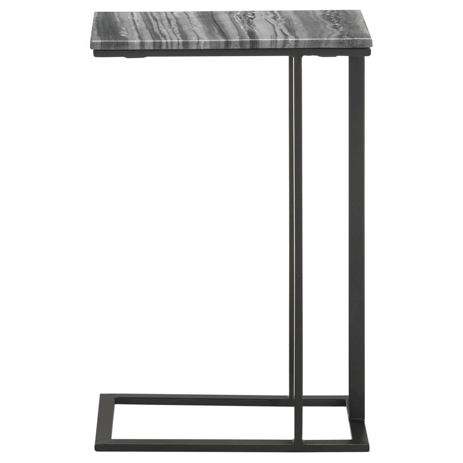 (image for) Vicente Marble Top C-Shaped Sofa Side Table Grey