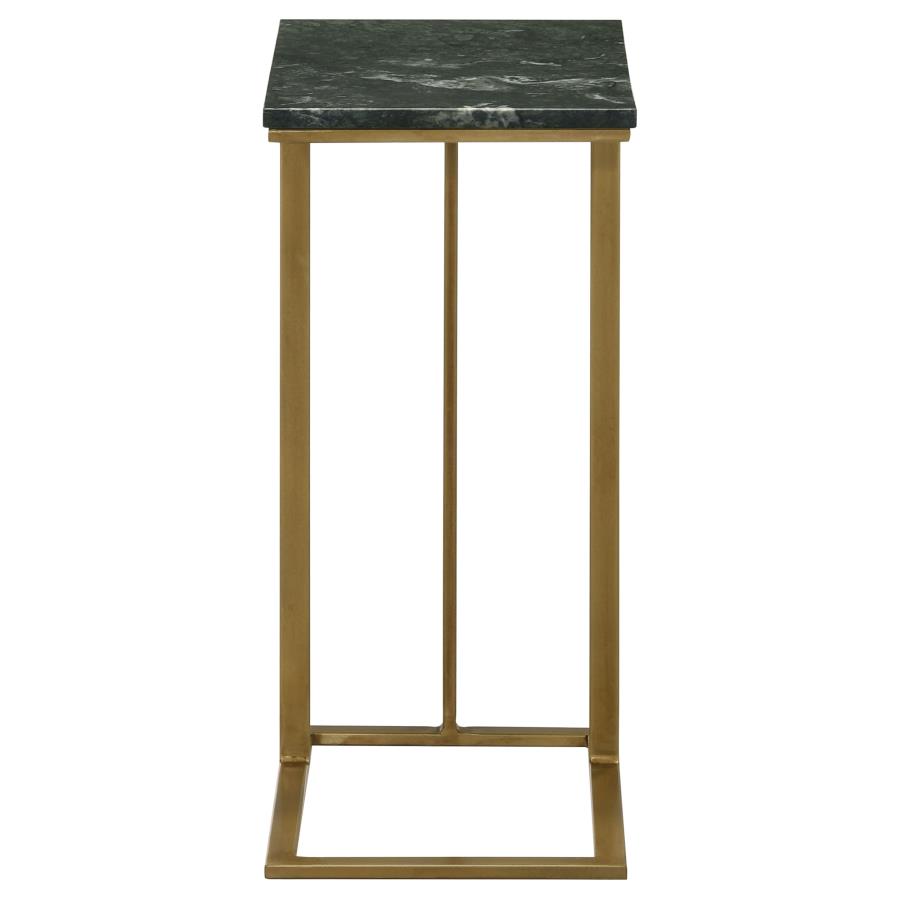 (image for) Vicente Marble Top C-Shaped Sofa Side Table Green