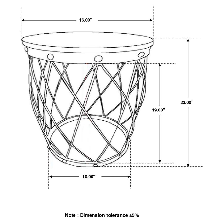 (image for) Tereza Round Accent Table with Marble Top White and Black