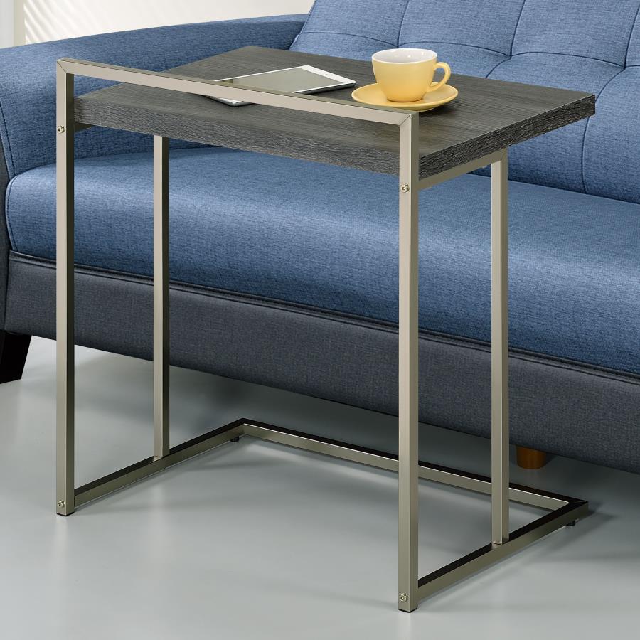 (image for) Dani Rectangular C-Shaped Sofa Side Table Weathered Grey