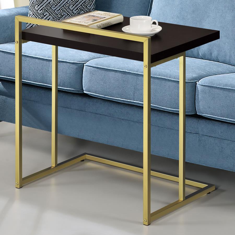 (image for) Dani Rectangular C-Shaped Sofa Side Table Cappuccino