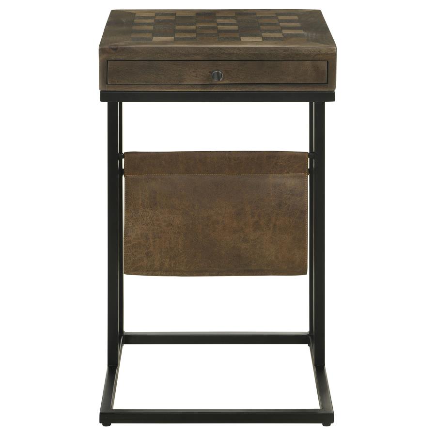 (image for) Chessie 1-drawer Side Table With Leatherette Sling Tobacco