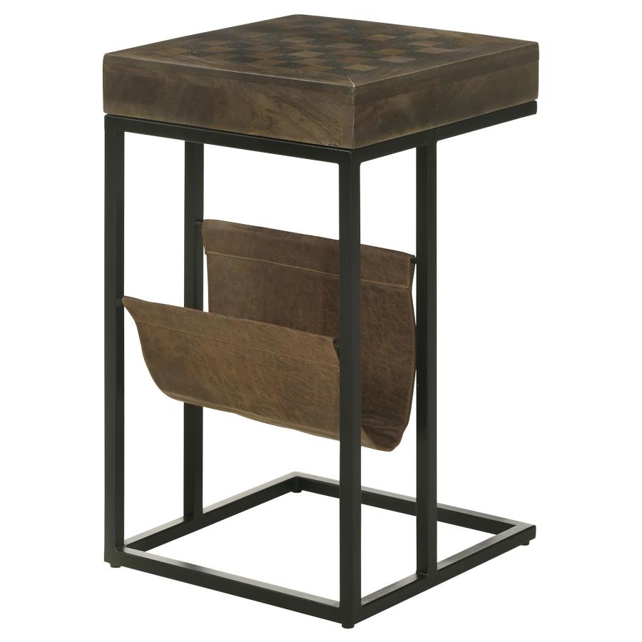 (image for) Chessie 1-drawer Side Table With Leatherette Sling Tobacco