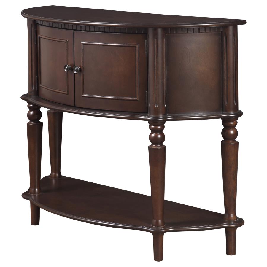 (image for) Brenda 2-door Demilune Wood Entryway Console Table Brown