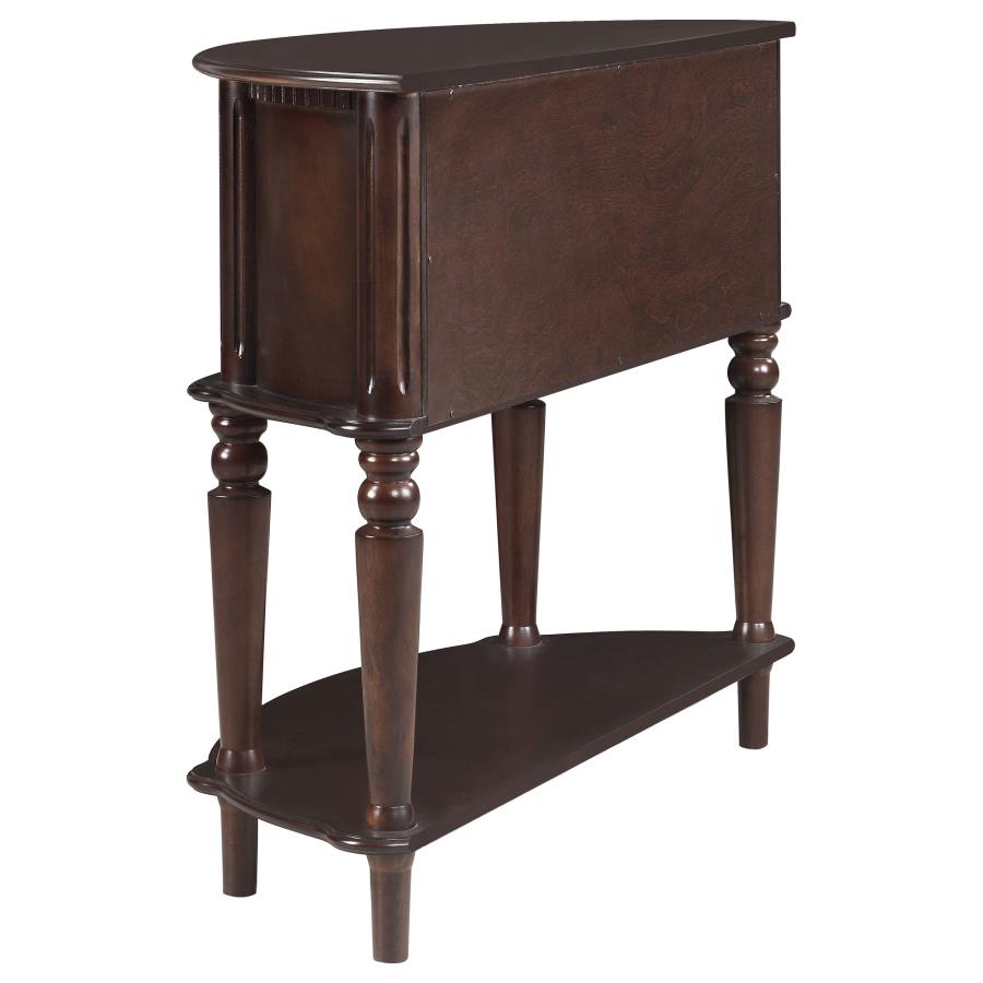 (image for) Brenda 2-door Demilune Wood Entryway Console Table Brown