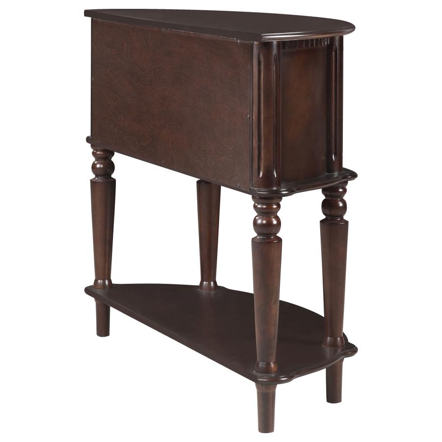 (image for) Brenda 2-door Demilune Wood Entryway Console Table Brown