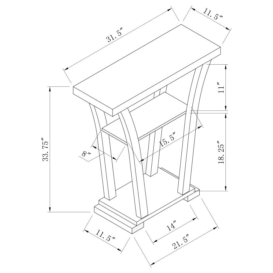 (image for) Evanna 2-shelf Engineered Wood Console Table Cappuccino