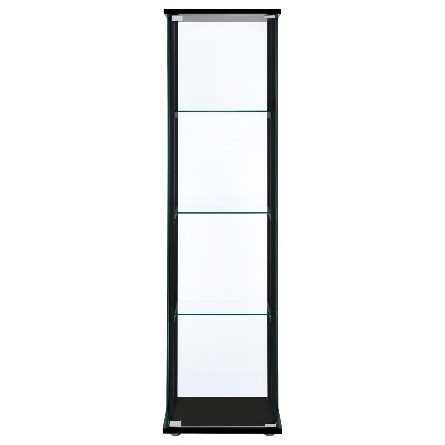 (image for) Cyclamen 4-shelf Clear Glass Curio Display Cabinet Black