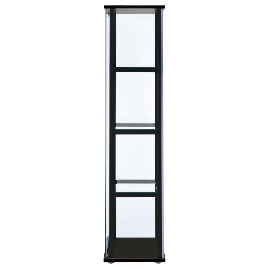 (image for) Cyclamen 4-shelf Clear Glass Curio Display Cabinet Black