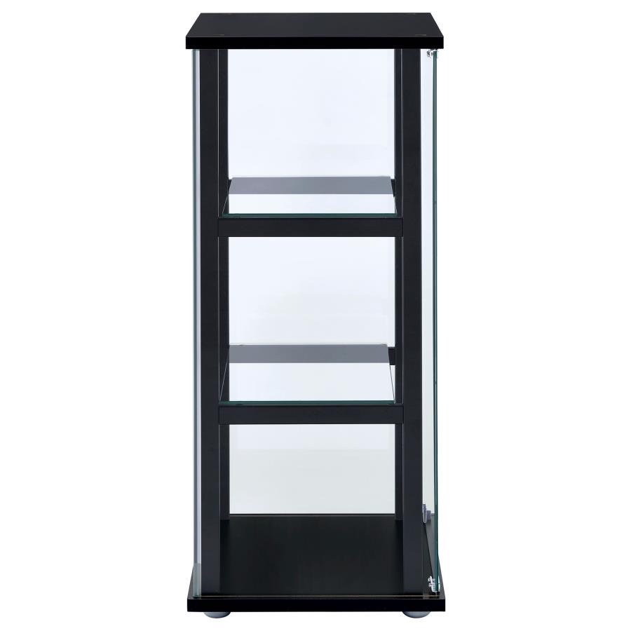 (image for) Cyclamen 3-shelf Clear Glass Curio Display Cabinet Black