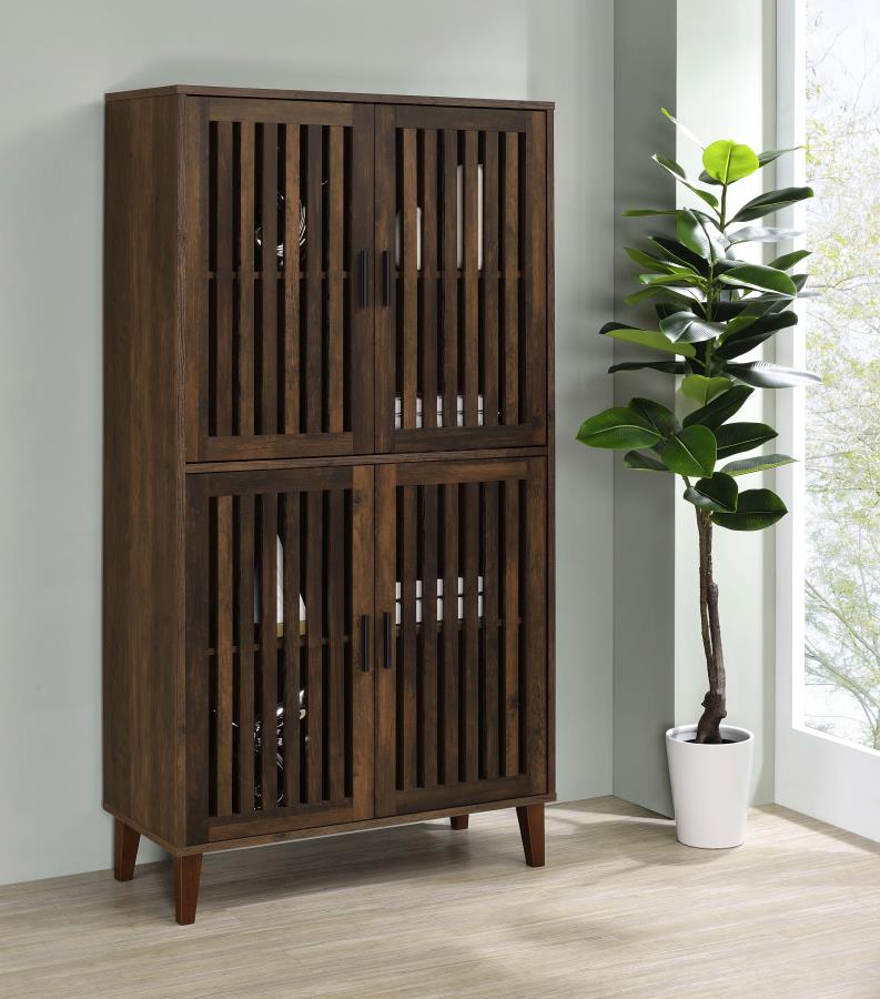 (image for) Elouise 4-door Engineered Wood Tall Accent Cabinet Dark Pine