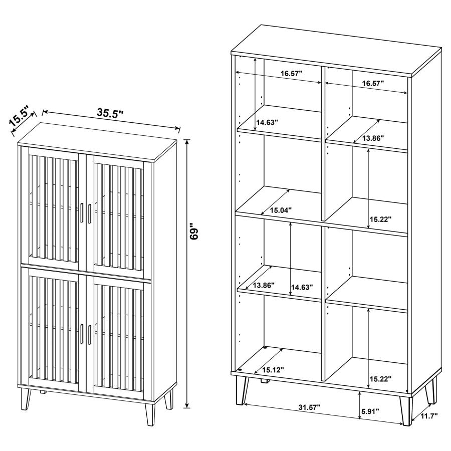 (image for) Elouise 4-door Engineered Wood Tall Accent Cabinet Dark Pine