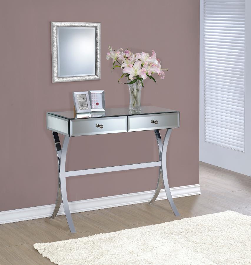 (image for) Scilla 2-drawer Mirrored Entryway Console Table Chrome