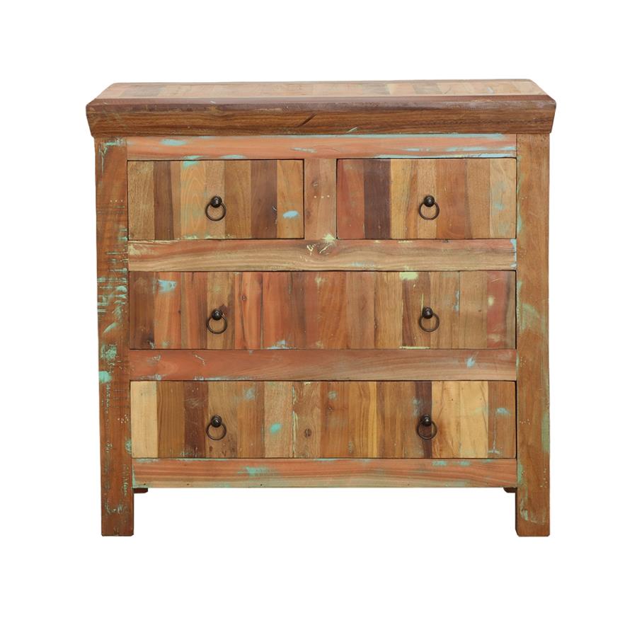 (image for) Harper 4-drawer Solid Reclaimed Wood Accent Cabinet Brown