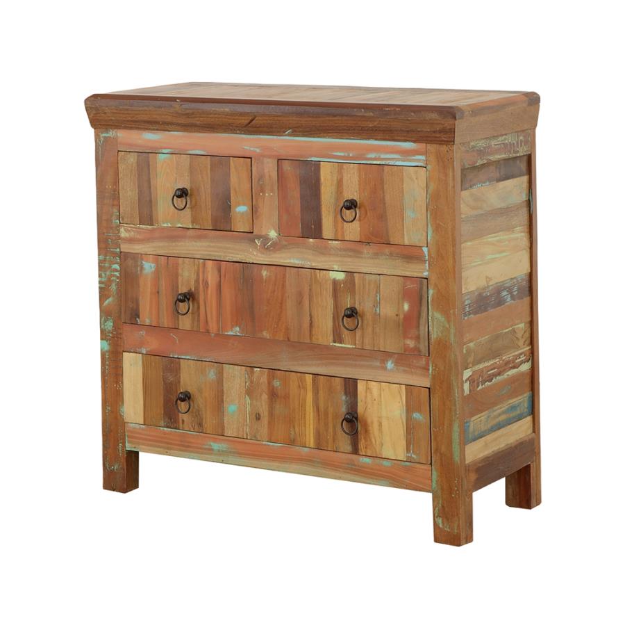 (image for) Harper 4-drawer Solid Reclaimed Wood Accent Cabinet Brown