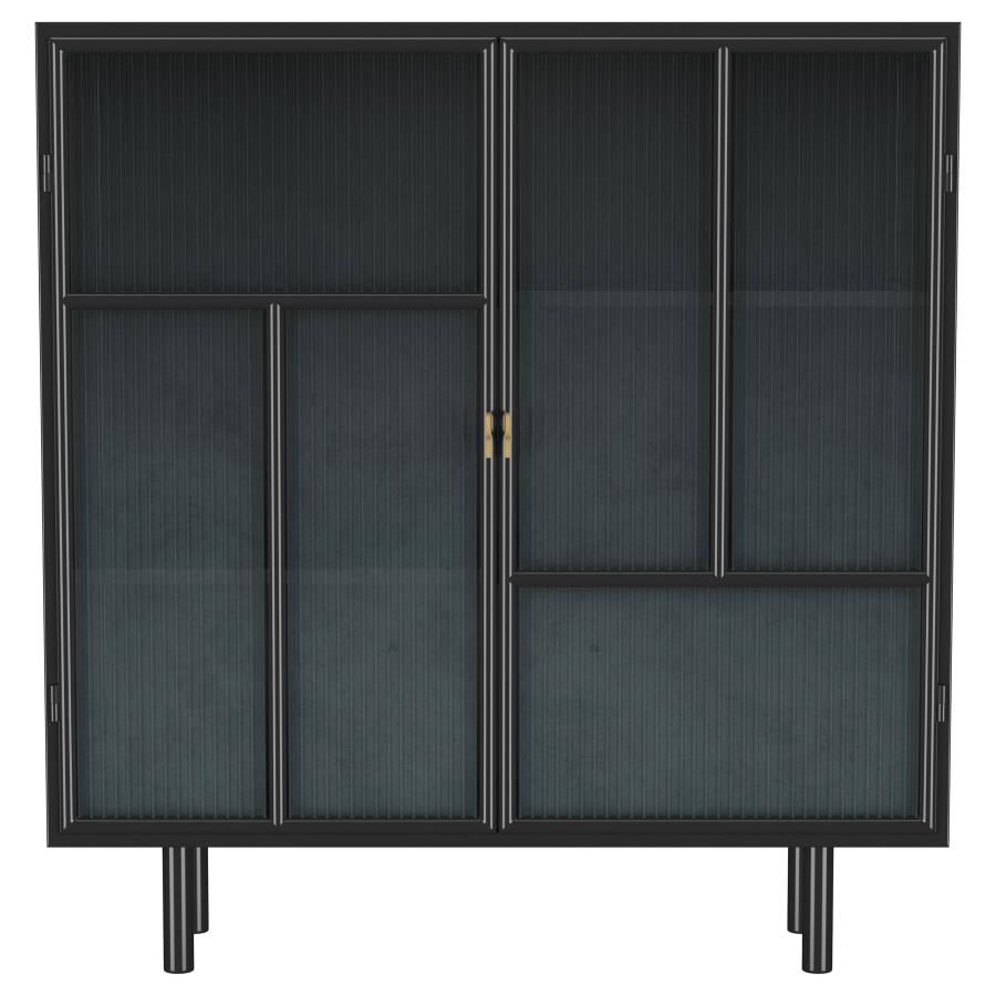 (image for) Dalia 2-door Accent Storage Cabinet with Shelving Black