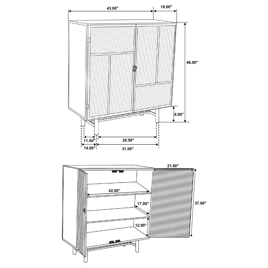 (image for) Dalia 2-door Accent Storage Cabinet with Shelving Black