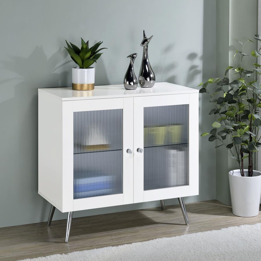 (image for) Nieta 2-door Engineered Wood Accent Cabinet White High Gloss