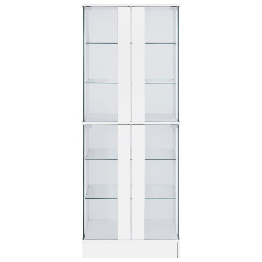 (image for) Cabra 4-door LED Curio Display Cabinet White High Gloss