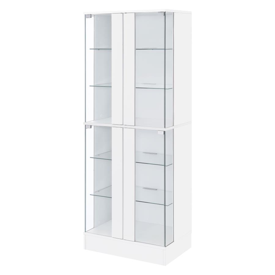 (image for) Cabra 4-door LED Curio Display Cabinet White High Gloss