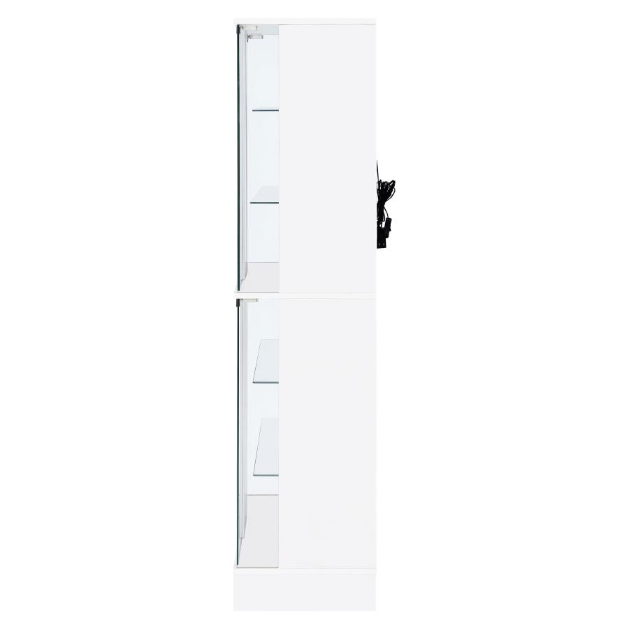 (image for) Cabra 4-door LED Curio Display Cabinet White High Gloss