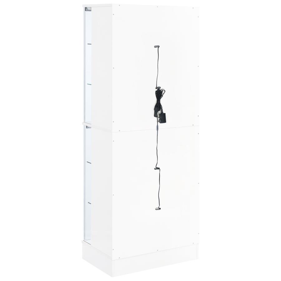 (image for) Cabra 4-door LED Curio Display Cabinet White High Gloss