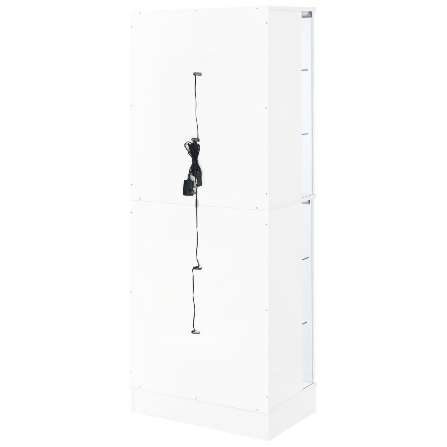 (image for) Cabra 4-door LED Curio Display Cabinet White High Gloss