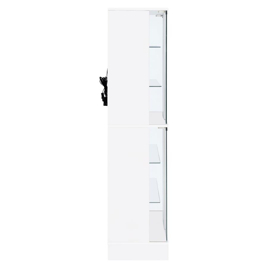 (image for) Cabra 4-door LED Curio Display Cabinet White High Gloss