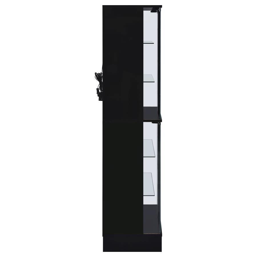 (image for) Cabra 4-door LED Curio Display Cabinet Black High Gloss