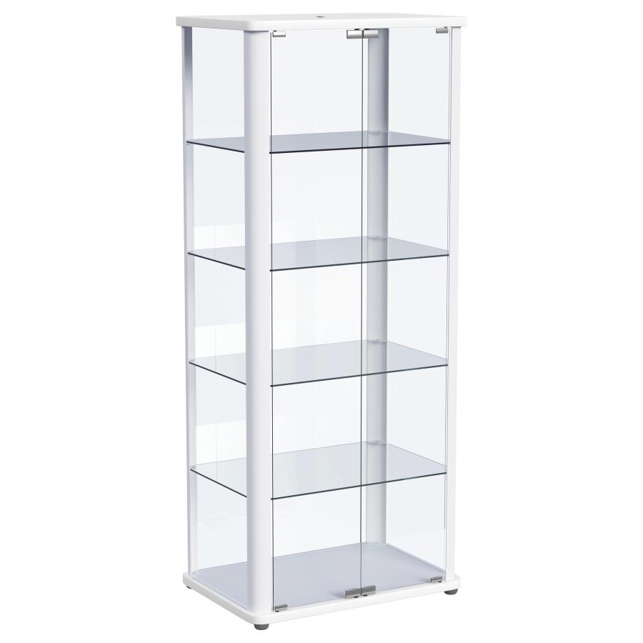 (image for) Aero 5-shelf Display Curio Cabinet with LED Lighting White