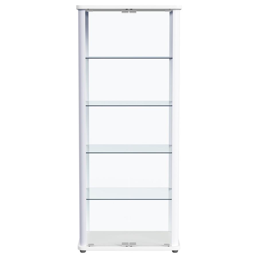 (image for) Aero 5-shelf Display Curio Cabinet with LED Lighting White