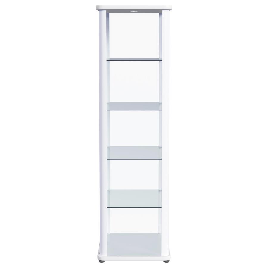 (image for) Aero 5-shelf Display Curio Cabinet with LED Lighting White