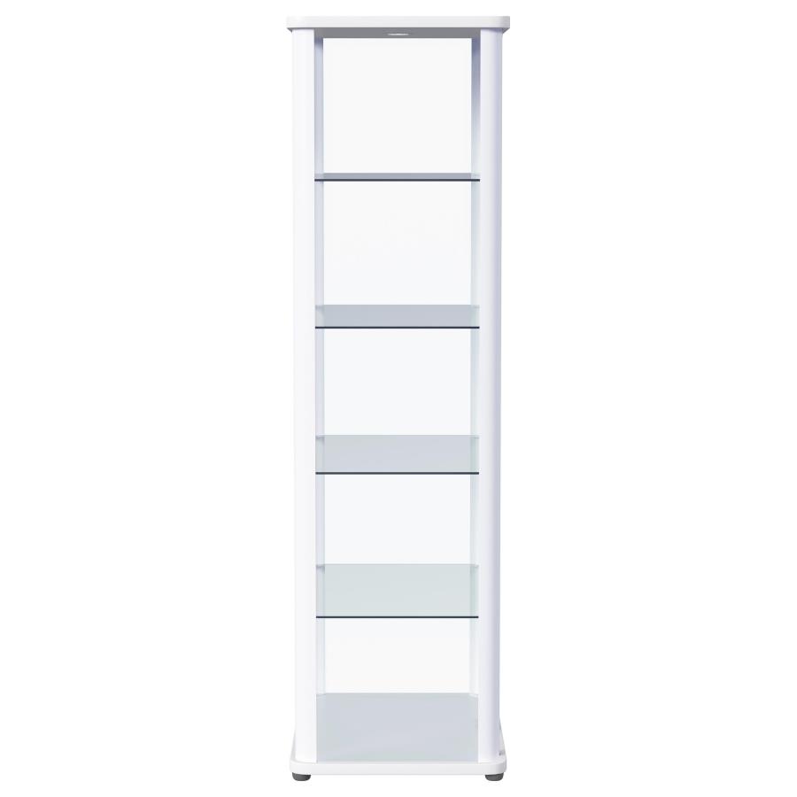 (image for) Aero 5-shelf Display Curio Cabinet with LED Lighting White