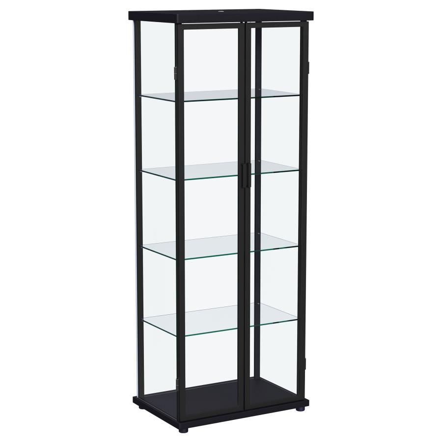 (image for) Aero 5-shelf Display Curio Cabinet with LED Lighting Black