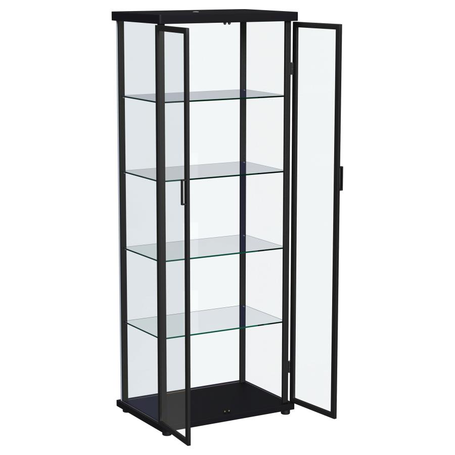 (image for) Aero 5-shelf Display Curio Cabinet with LED Lighting Black