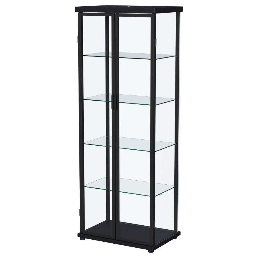 (image for) Aero 5-shelf Display Curio Cabinet with LED Lighting Black