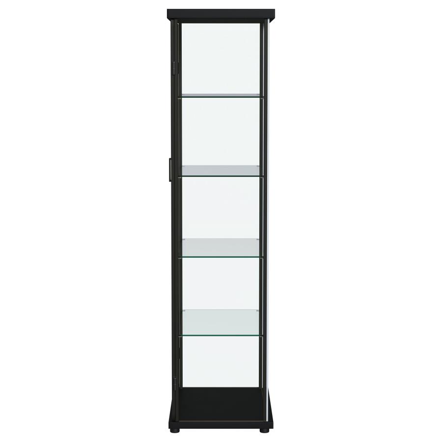 (image for) Aero 5-shelf Display Curio Cabinet with LED Lighting Black