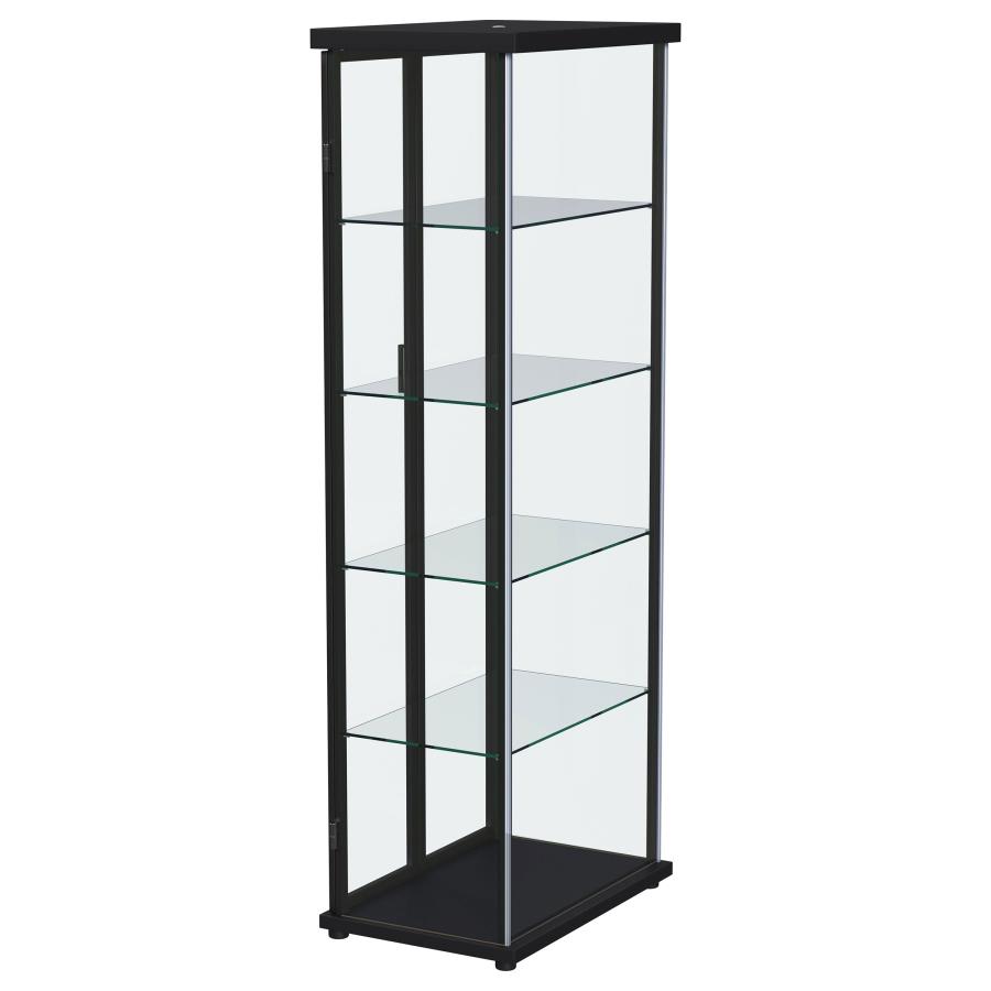 (image for) Aero 5-shelf Display Curio Cabinet with LED Lighting Black