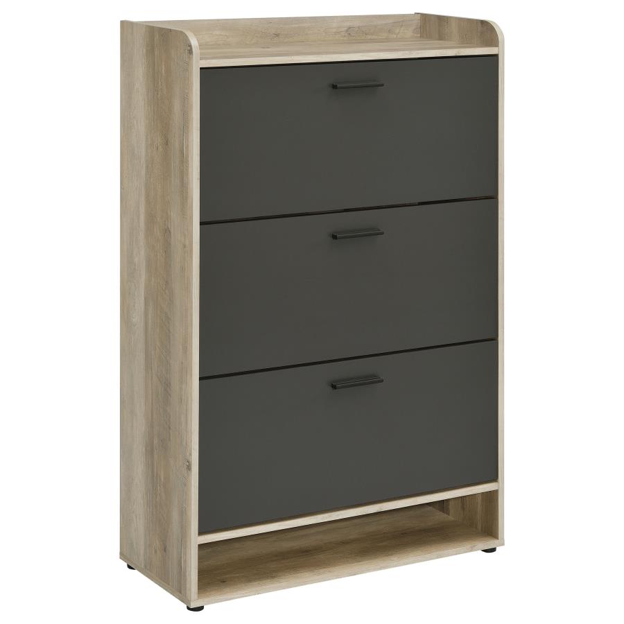 (image for) Denia 3-tier Engineered Wood Shoe Cabinet Grey - Click Image to Close