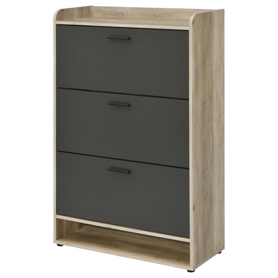 (image for) Denia 3-tier Engineered Wood Shoe Cabinet Grey